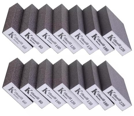 14 Pcs Sanding Blocks, 7 Different SpecificationsSanding Sponges Blocks Pads, Wet Dry Washable Sandpaper for Wood, Metal, Polish, Wall, Paint, Furniture - 60/80/100/120/150/180/220 Grits,