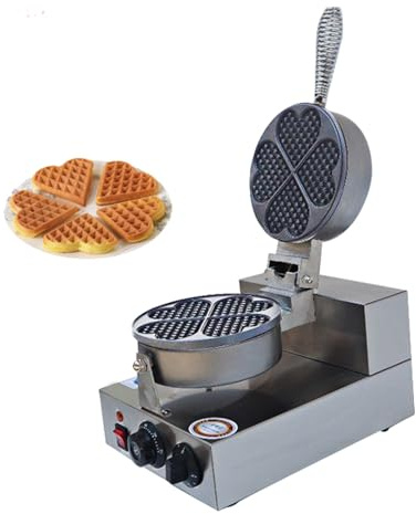 LHTSNA Commercial 1300W Nonstick Heart-Shaped Belgian Waffle Maker,Belgian Waffle Machine with Time & Thermostat Control for Hotel Sandwich Snacks New Condition