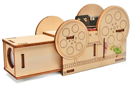 Science Experiments for Kids, DIY Wooden Projector Model STEM Science Kits Build Your Own Slide Projector Educational Hands-On Electronics Activity for Boys & Girls Ages 8–14 Classroom Projects