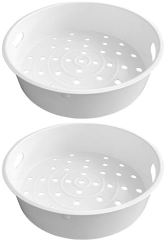 YARNOW Inserto de Cesta Vaporera para Olla Arrocera 5 litros 2 Piezas de Plástico Resistente Adecuado para Cocinar al Vapor Mariscos y Verduras en Cocina Diaria