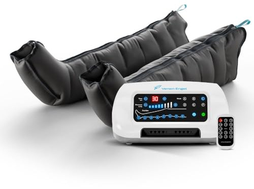 Venen Engel 8 Premium Beinmassagegerät mit Beinmanschetten | 8 Luftkammern | Massagegerät mit 6 Programmen für eine angenehme Gleitwellenmassage an den Beinen | Medizinisch zertifiziert