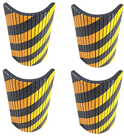 fswp4425byx4 selbstklebend, Foam Wall Guard, Parkplätze und Autos zu schützen, Maße 44 x 25 x 2 cm, mit, um in Abgerundete Kanten, mit Reflexstreifen schwarz/gelb (4 Stück)