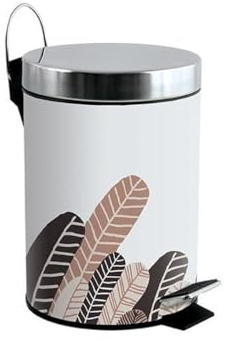 MSV Metall-Mülleimer, 3 l, Vintage, braune Federn