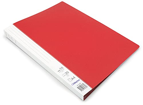 Waytex 931330R Protège Documents A4 20 vues Premium en Polypropylène Opaque Identifiable - 10 Pochettes transparentes - Rouge