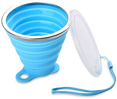 Tasse à café pliable en silicone, pliable, sans danger pour les aliments, silicone non toxique : sans BPA, tasse à café portable pour la randonnée, le camping, les sports de plein air, anti-casse, 240