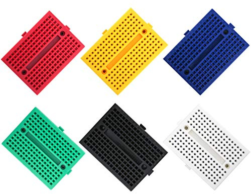 Hailege 6pcs SYB-170 Solderless Prototype Board 170 Tie Points Mini Breadboard YB-170 Solderless Prototype PCB Bread Board with Back Adhesive for