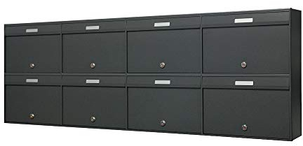 Cassette Postali Condominiali da Esterno P6 da 8 posti in Alluminio e Acciaio Inox Grigio Antracite