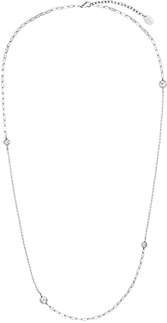 s.Oliver Halskette Edelstahl Damen Halsschmuck, 72+5 cm, Silber, Kommt in Schmuck Geschenk Box, 2031477