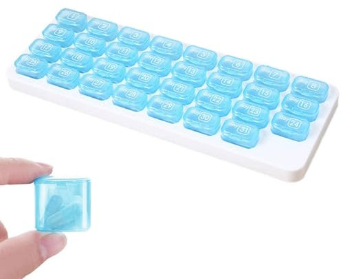 LATRAT Pilulier Organisateur Boîte Un mois de couvercle pilule de stockage 31 jours