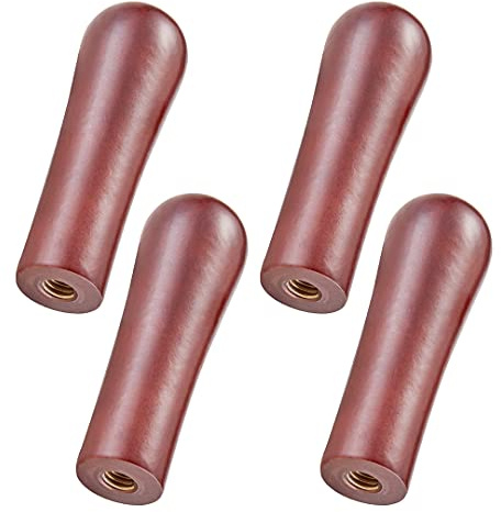 LitKiwi 4Pcs Wooden Beer Tap Handle Wooden,Brown Classic,3/8''-16 Thread | Black & BrownClassical Style Handle,3/8''-16 Thread for Most Standard American Draft Beer Faucet,Homebrew,Kegerators And Bars