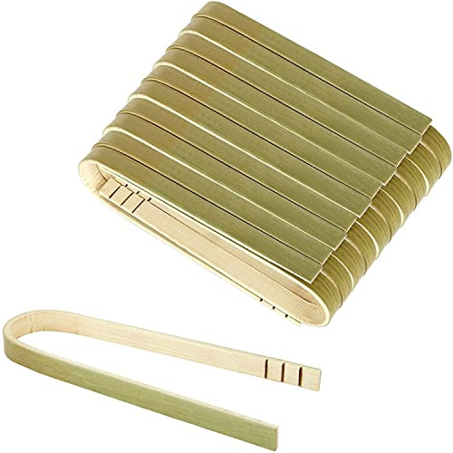 Voarge 200 miljövänliga bambu pincett,Mini Bamboo pincett, Brödrostpincett(9cm)