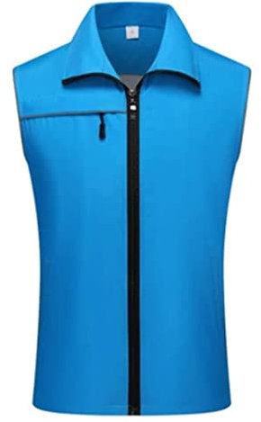 AMYSTY Sicherheitswesten Warnweste Warnschutzweste Volunteer Reflektierende Kleidung, Sicherheitsweste Mit Taschen Und Aktivitätsweste Mit Reißverschluss Reflektorweste (Color : Blu, Size : M)