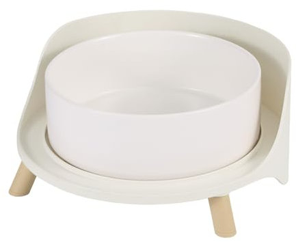 AHX Gamelle en céramique pour Chien – Mangeoire surélevée avec Support antidérapant et Protection Anti-éclaboussures – 1,7 l – Design Moderne et Facile à Nettoyer