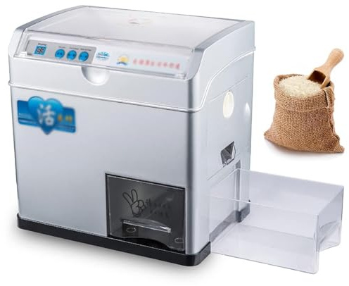 Electric Rice Milling Peeling Machine, Automatic Wheat Cereal Peeling Machine,Paddy Huller Sheller Hulling Household, for Light Brown Rice, Germ Rice, Lightly Milled Rice