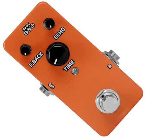 Delay Pedal für E-gitarre, Analoges Effektpedal, Orange | Metallgehäuse mit Platine, Kompaktes Design, Einfache Klangregelung für Auftritte