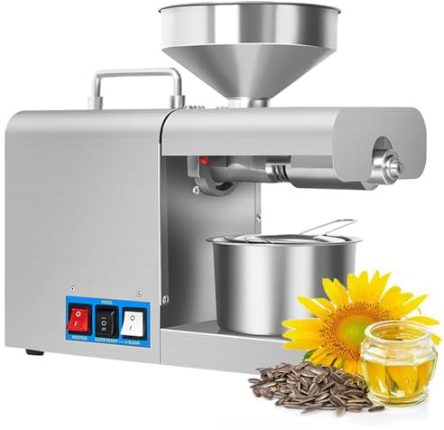 820-W-Ölpresse aus Edelstahl zum Pressen von Erdnüssen, Sesam, Leinsamen, Walnüssen und Sonnenblumen. Verfügbar mit hoher Ölausbeute