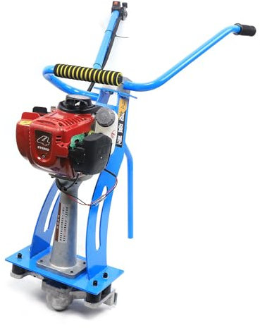 4 Takt Benzin Zement Vibrationsmaschine Beton Vibrator Surface Finishing Screed Elektrischer Betonrüttler Flaschenrüttler Profi Industiraler Betonvibrator Betonverdichter Estrich Ohne Lineal,Blau