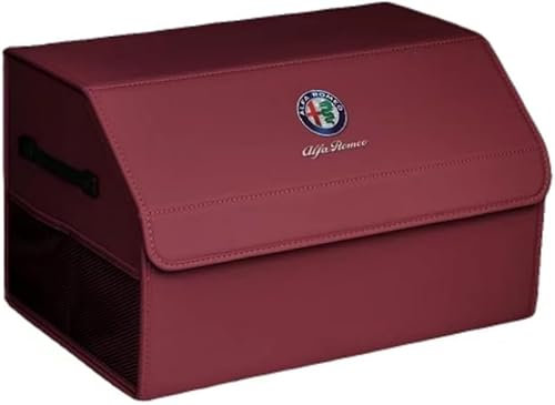 LYLDSW Auto Kofferraum Organizer für Alfa Romeo Tonale 2022 2023, Mehrzweck-Notfall-Aufbewahrungstasche zum Verstauen und Aufräumen,B Red-M