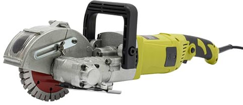 Mauernutfräse Schlitzfräse Betonschlitzmaschine 4000W 6500r/min Wand Nut Schneidemaschine mit 5 x Sägeblätter, Mauerfräse Schlitzfräse mit 37mm Tiefe, Grün, 48 x 16 x 4cm