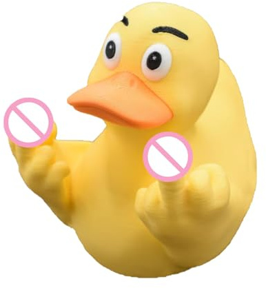 Mittelfinger-Ente | Ducksville Ente Statue Mini Kleine Lustige Ente Statue Ornament - Lustige Mittelfinger Ente | Gartenstatue | Niedliche Fingerente Figuren Ornament - Mini Unhöfliche Ente Auto