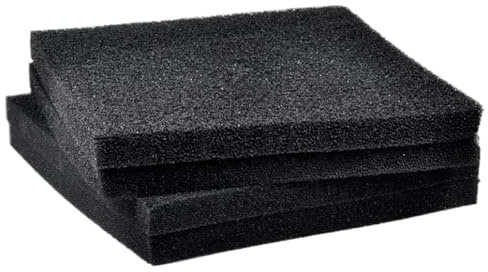 MEXEWORD Schwarzer Filterschaumstoff for Aquarien, biochemischer Filterschwamm, Skimmer, Lange Nutzungsdauer, Schwamm-Versorgungstank, mittlere Öffnung, Filterarmaturen for Aquarien(40x30x3cm)