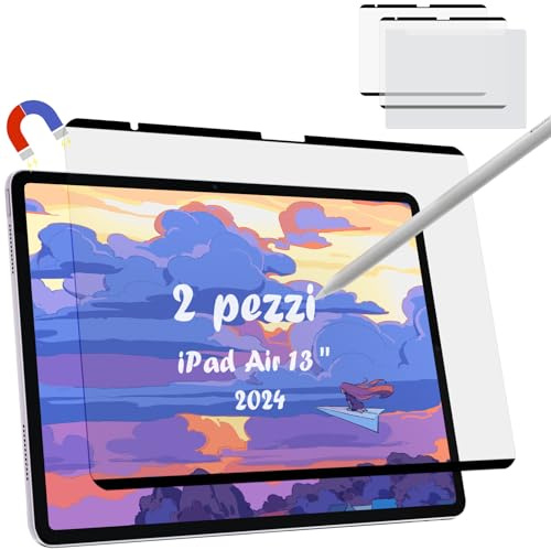 [2 Piezas] Protector de Pantalla Efecto Papel en Magnético para iPad Air 13 Pulgadas M2 2024 (Air 6a Generacion), Screen Protector para iPad Air 13 Mate Antirre