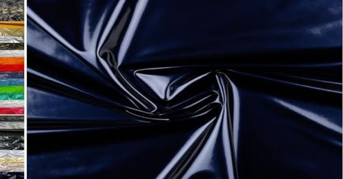 StoffBook BI-STRETCH SPANDEX - Piel de barniz, color azul oscuro, tejido Öko-Tex, E415