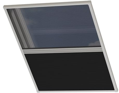 Cocoon Dachfenster Verdunkelung mit Moskitonetz 100x160 - Thermo Rollo - Einfache Montage - Schwarzem