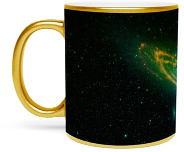 Fabulous Goldene Tasse aus verchromter Keramik - Andromede Galaxy Astronomie Sterne Space - 325 ml