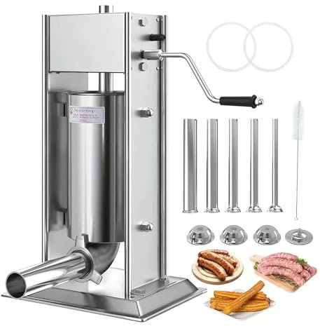 Commercial Spanish Churro Maker, 3-7L Manual Churro Filler Set, with 5 Core Tubes, Latin Fruit Churro Jam Filling Machine, Donut Filling Machine, Stainless Steel Doughnut Filler for Restaurant 5L