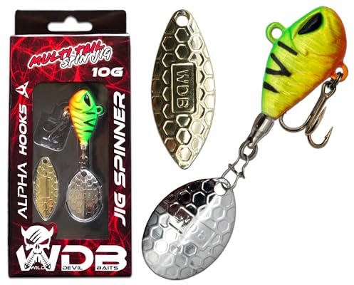 Wild Devil Baits Multi Tail Spin Jig Bleikopfspinner Jig Spinner Kunstköder Angelköder