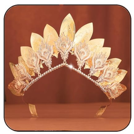 Fashband Serre-tête, auréole et feuilles dorées, couronne de la déesse Marie pour fête, cosplay, Halloween