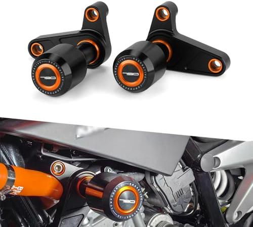 Modeer Motorrad Sturzpads Kompatibel mit DUKE 790/890 Duke/R 2018-2025 Rahmen Slider Sturzschutz 790 duke duke790 zubehör (790-orange)
