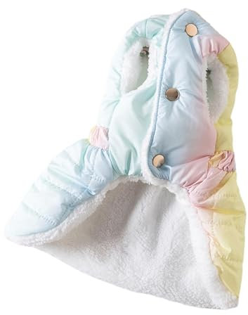 Fenteer Hunde Winterkleidung, Jacke für Kaltes Wetter, Traktionsringe, Süßer Warmer Hundemantel, Hundebekleidung, Kleidung für Picknick, Reisen, Spazierengehe, S