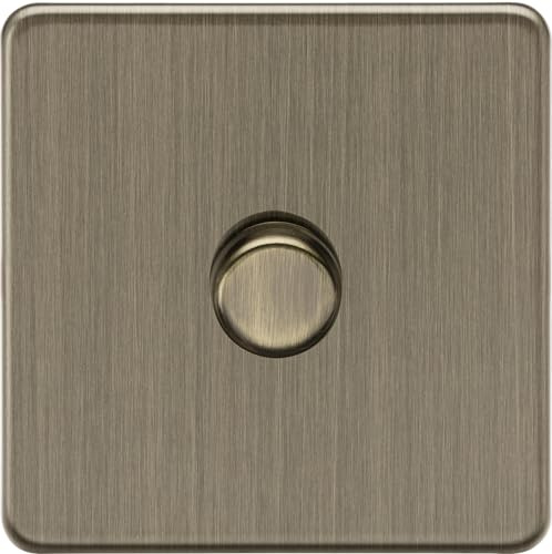 Knightsbridge 1G 2-way 10-200W (5-150W LED) Intelligent dimmer - Antique Brass
