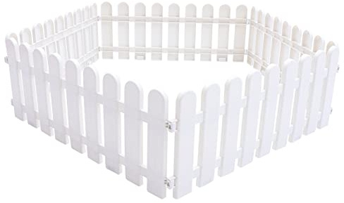 Gatuida 5 Pièces la barrière Decoration Fete clôture Jardin Jardinage décoratif clôture de Bordure Blanche Bordures de pelouse Bordures Blanches de Jardin Bordure de Jardin en Plastique