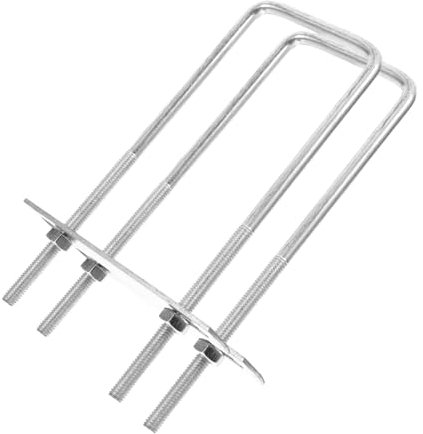 Alipis 2pcs Hardened Square U Bolt Pipe Clamp Connector Galvanized Carbon Steel for Automotive Exhaust Furniture Mounting Easy Installation Versatile Fastener