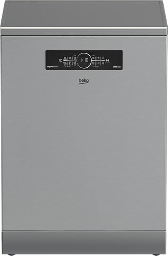 Beko BDFN36550XP Geschirrspüler 60 cm, freistehend und unterbaufähig, für 15 Maßgedecke, 6 Programme, 6 Zusatzfunktionen, 3 Spülebenen, PowerIntense, SilentWash, SelfDry, edelstahl