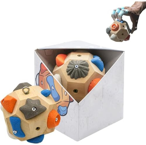 Handcrafted Boulder Block - Build Strength and Precision, Rock Climbers Gift for Mountain Climbing Present, 3D Rock Climbing Training Ball for Finger Strength, Finger Training Tool for Climbers
