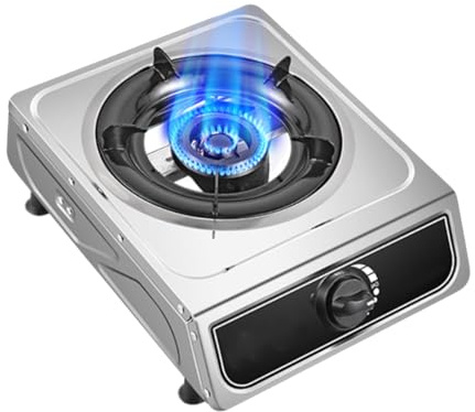 Estufa de gas doméstica, de acero inoxidable, con estructura de panal, pequeña, de una sola hornilla, de sobremesa sin perforaciones, for picnics familiares al aire libre.(LPG)