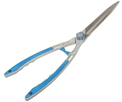 Garden Hedge Shears Gardening Tools Shears with Straight Blade and Aluminum Handles Manual Hedge Clippers for Trimming Borders Topiaries Boxwood