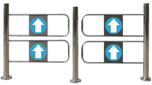 Système de portail automatique à double battant, barrière demi-hauteur en métal unidirectionnelle, entrée et sortie seulement, parfait pour les supermarchés, solution de contrôle d'accès de 150 x 99