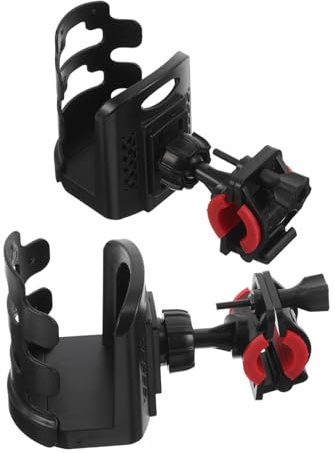 ABOOFAN 2pcs Adjustable Bike Water Bottle Holder with Rotating Clamp Non-slip Bicycle Water Bottle Cage Brackets for Road and Mountain Cycling Plastic with Rubber and Metal Stability