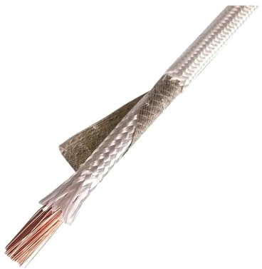 línea de Tejido de Mica de Alta Temperatura, Cable Calefactor electromagnético Resistente a Altas temperaturas (500-1000 °C), ignífugo, Multicolor, Calibre 6-18 AWG, 100 m(Pure Copper,17 AWG 1.0mm)