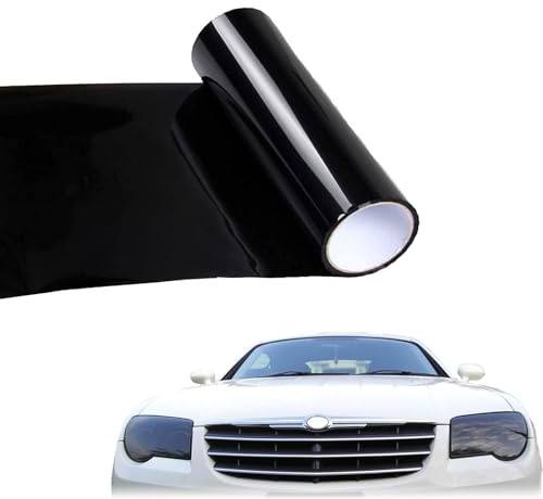 Scheinwerfer Folie 30 x 120cm Tönungsfolie Auto,Selbstklebende Scheinwerfer Taillights Tönung Vinyl Film,Tönungsfolie für Auto Rücklichter Nebellichter - Tiefschwarz