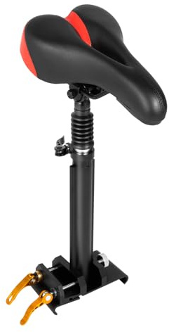 TTISJHK Elektroroller Sitz PU Scooter Sitz, Zubehör für E-Scooter Elektro Fahrrad, Höhenverstellbar 45-65cm, Stoßdämpfender/Weicher/Atmungsaktiver, Stuhl Ersatz für E-Bike