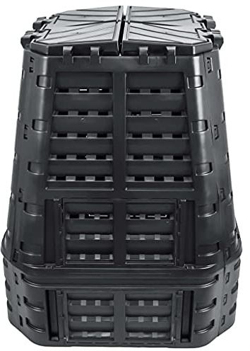 Composteur de Jardin, Bac à Compost Composteur Thermique Compostage Rapide pour Déchets Noir 93,3x93,3x113 cm 740 L