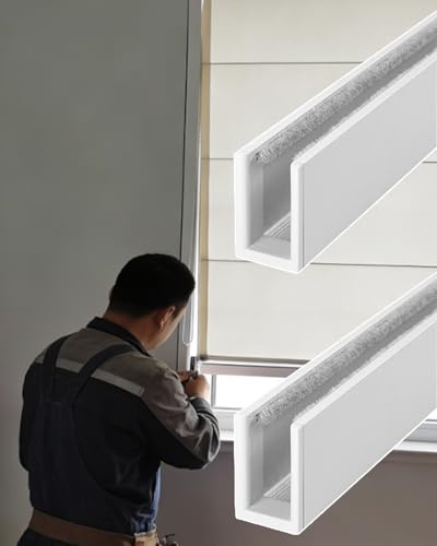 Light Gap Blockers for Blinds - White U Channel Side Light Blocker for Roller Blinds, Shades, Blackout Curtains, 127cm/50inch Light Blocking Strips, Window Privacy Solutions