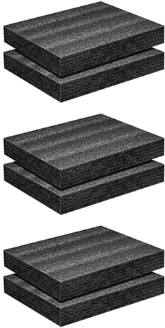 Tacdas 6X Espuma de Polietileno Hoja Espuma de Polietileno de 16 x 12 x 2 Pulgadas Inserciones de Espuma de Relleno de Espuma Gruesa para Manualidades Almohadilla de Espuma de Polietileno