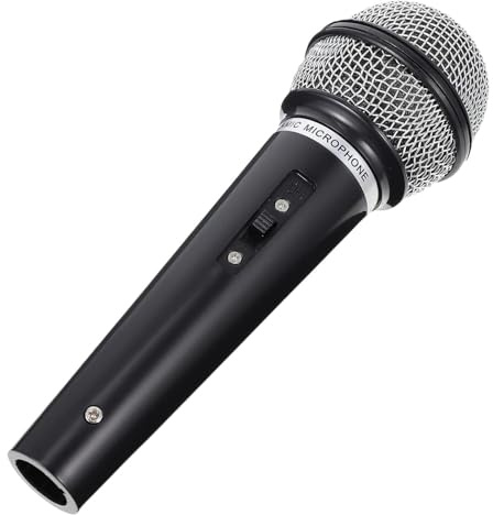 Microfono giocattolo finto, modello di scena in ABS (16,5 cm), microfono realistico per giochi di ruolo, accessorio per costume da karaoke, regalo per feste di compleanno